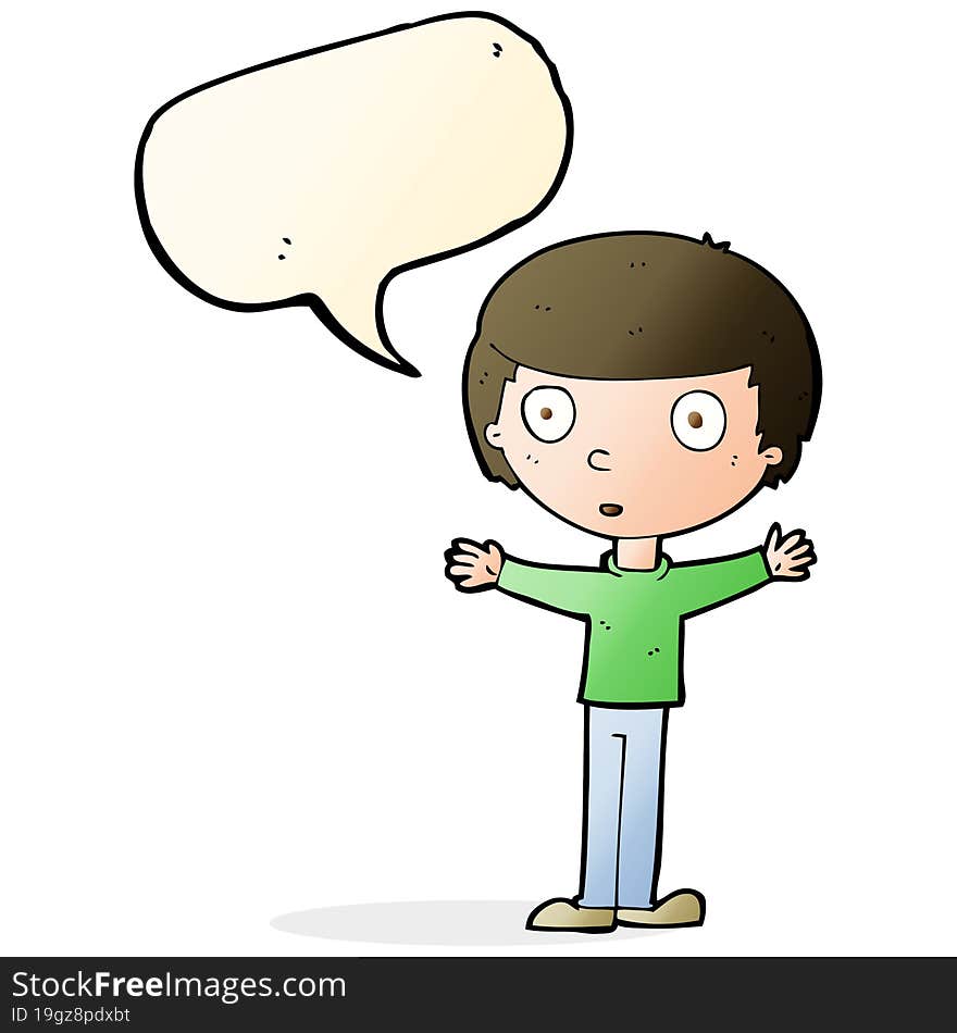 cartoon surprised man with speech bubble