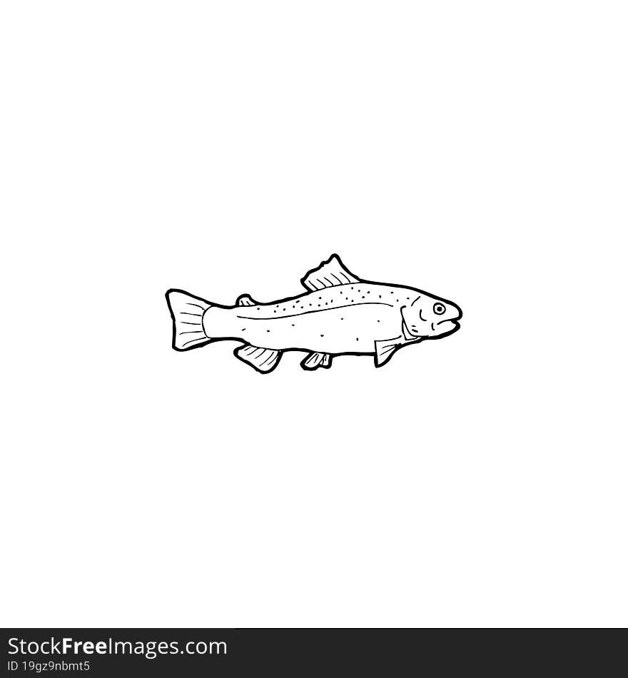 cartoon black and white fish drawing