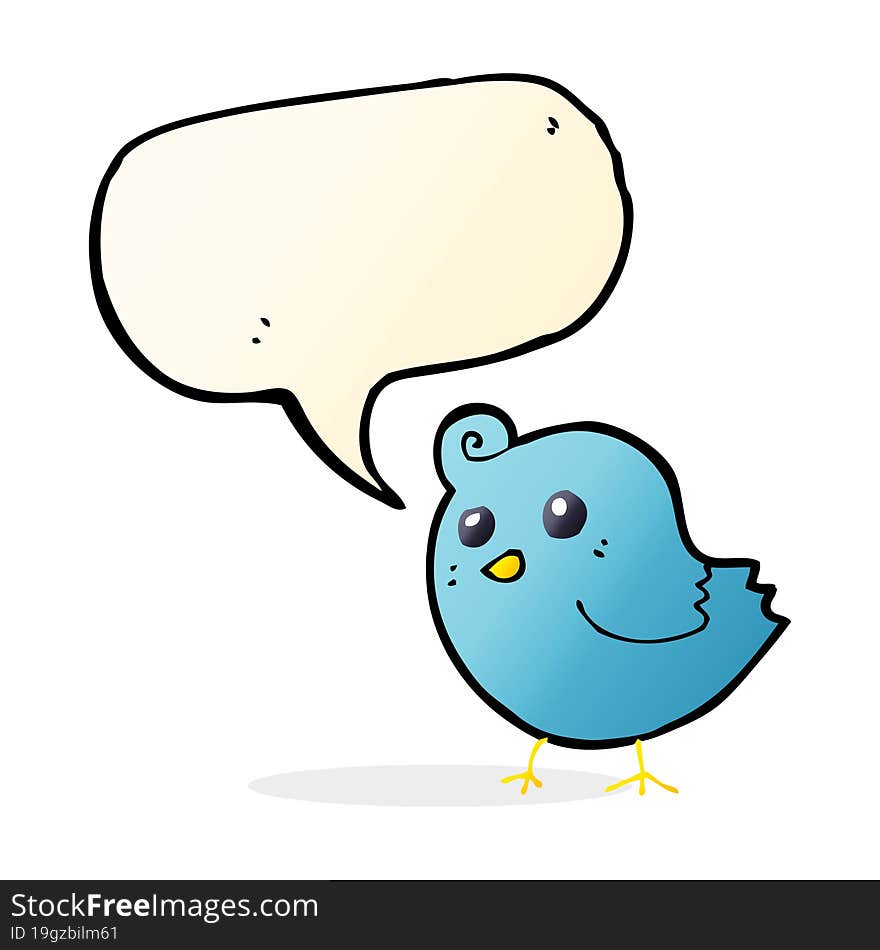 cartoon bird with speech bubble