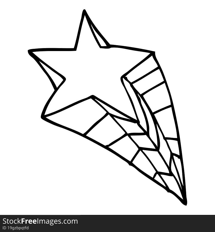 line drawing cartoon shooting star