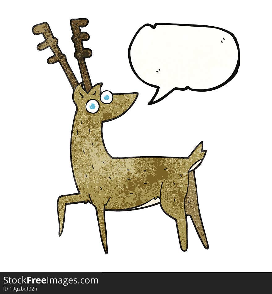 speech bubble textured cartoon stag