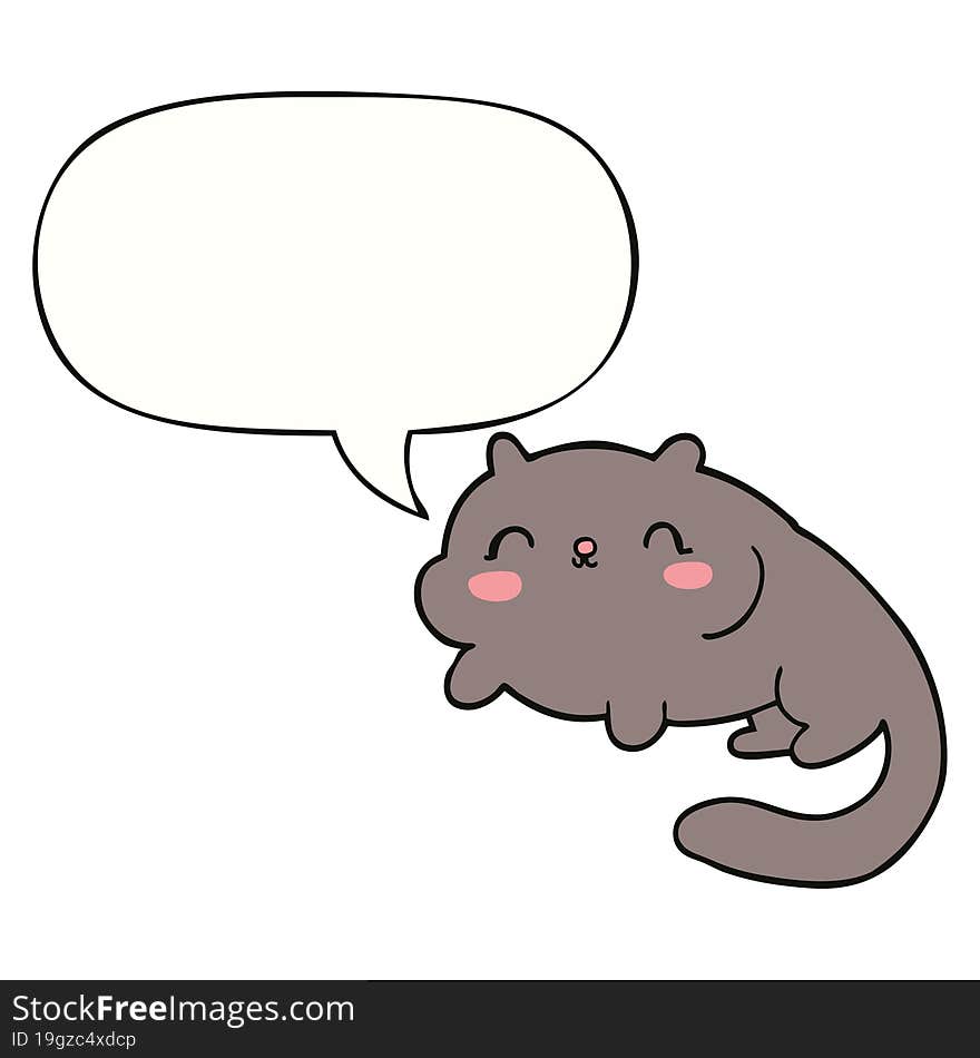 cartoon cat with speech bubble. cartoon cat with speech bubble