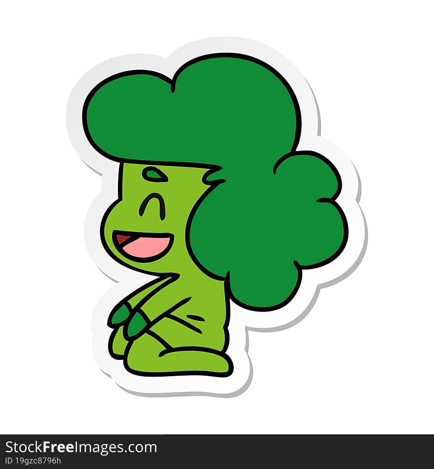 Sticker Cartoon Of A Kawaii Alien Girl