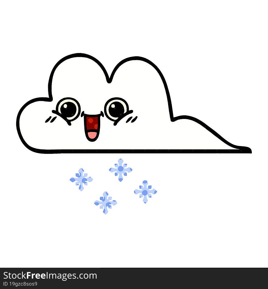 comic book style cartoon of a snow cloud