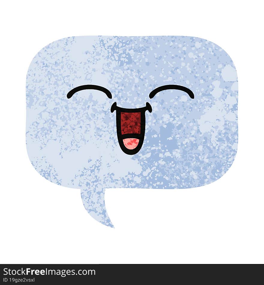 retro illustration style cartoon of a speech bubble