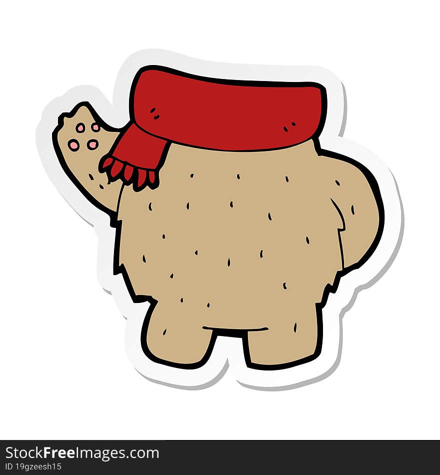 sticker of a cartoon teddy bear body