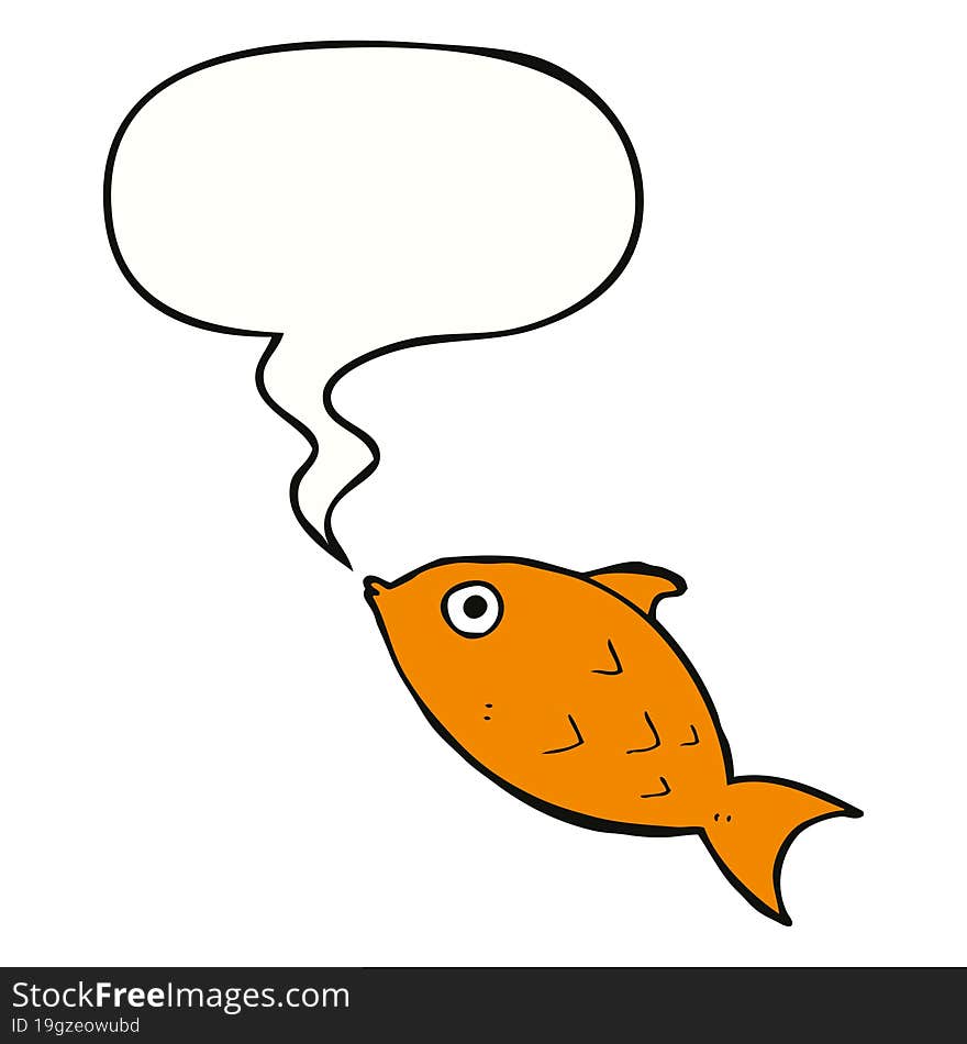 Cartoon Fish And Speech Bubble