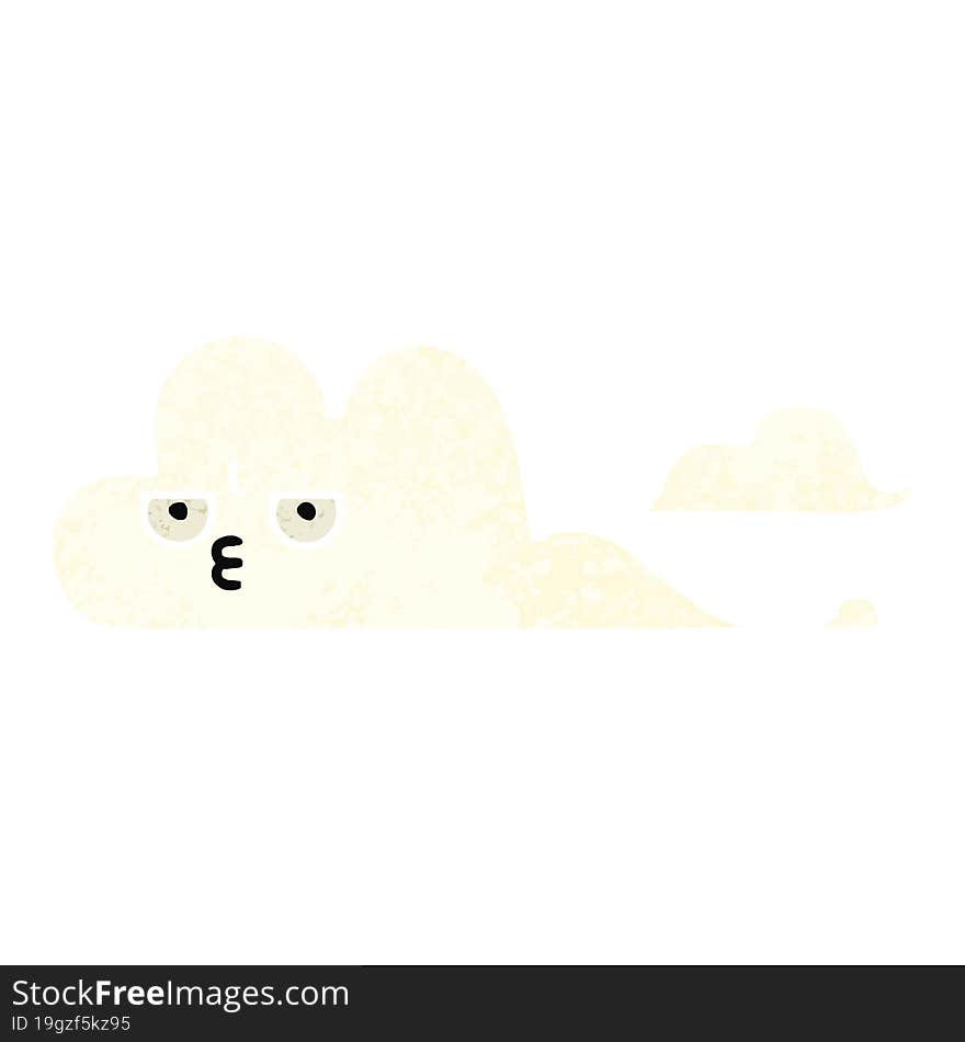 Retro Illustration Style Cartoon White Cloud