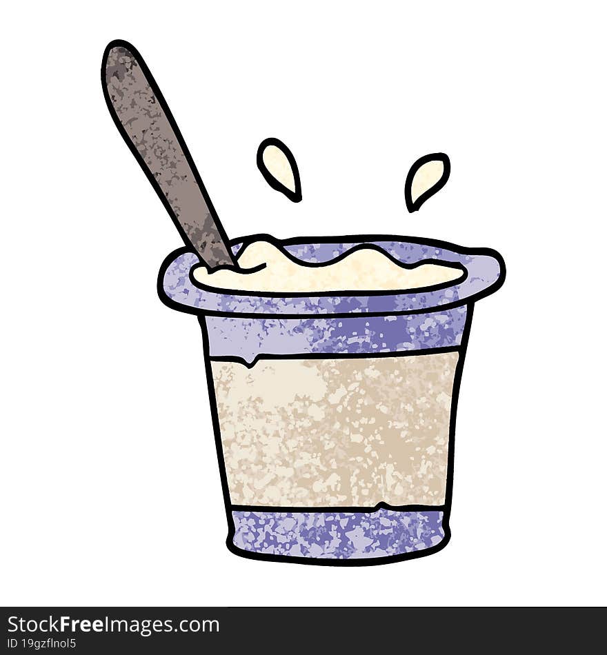 grunge textured illustration cartoon yogurt