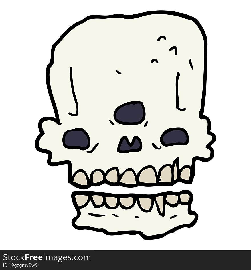 cartoon spooky skull