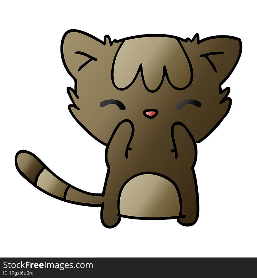 gradient cartoon of cute kawaii cat