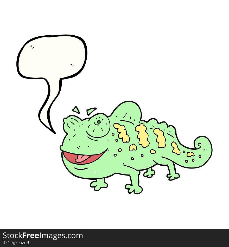 speech bubble cartoon chameleon