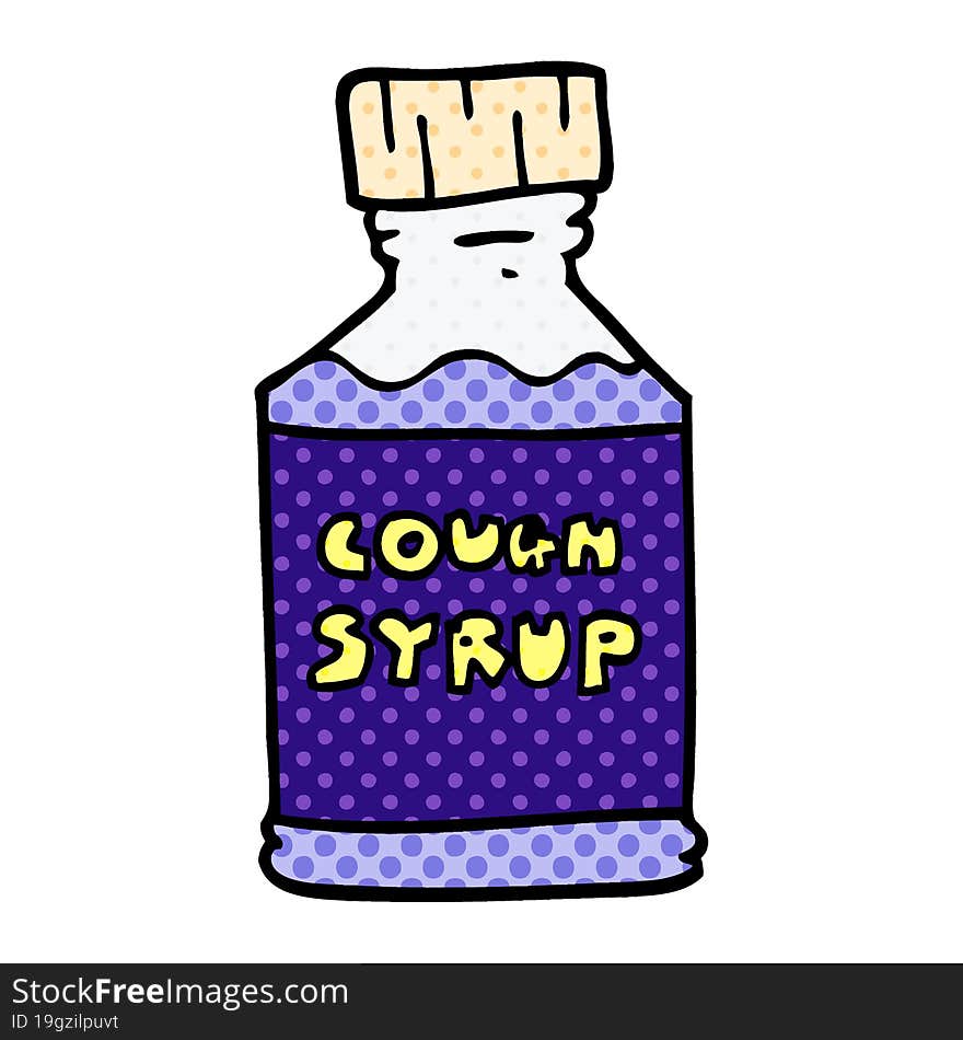 cartoon doodle cough syrup