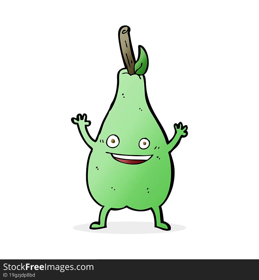 cartoon happy pear