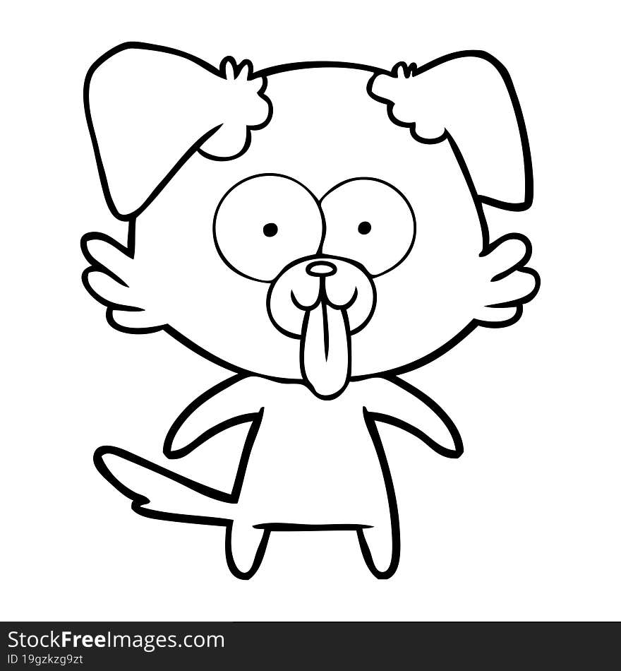 cartoon dog with tongue sticking out. cartoon dog with tongue sticking out