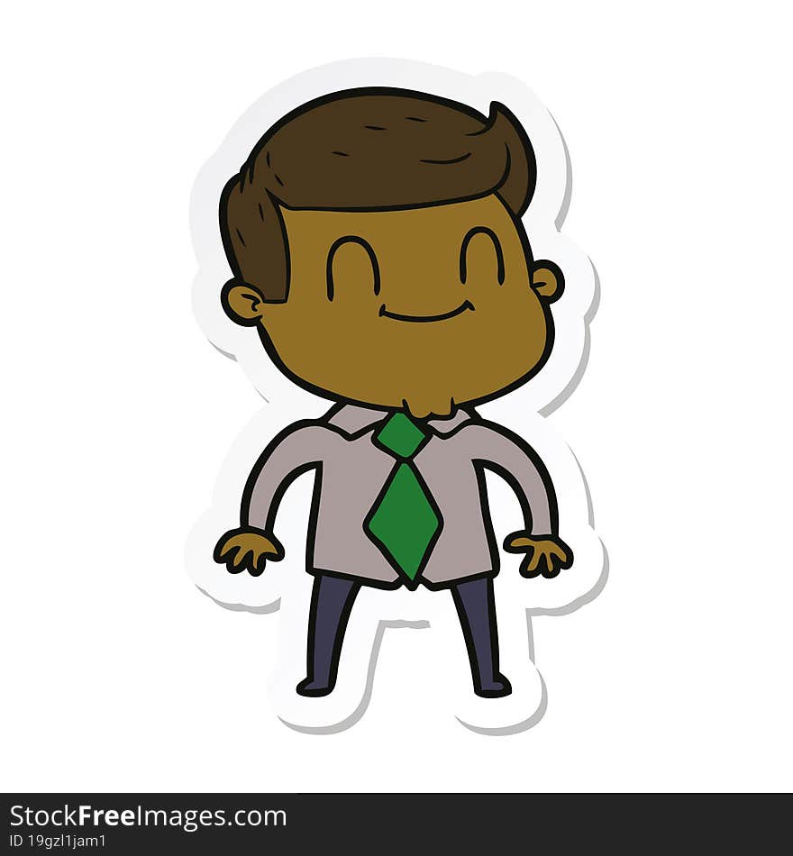 sticker of a cartoon friendly man