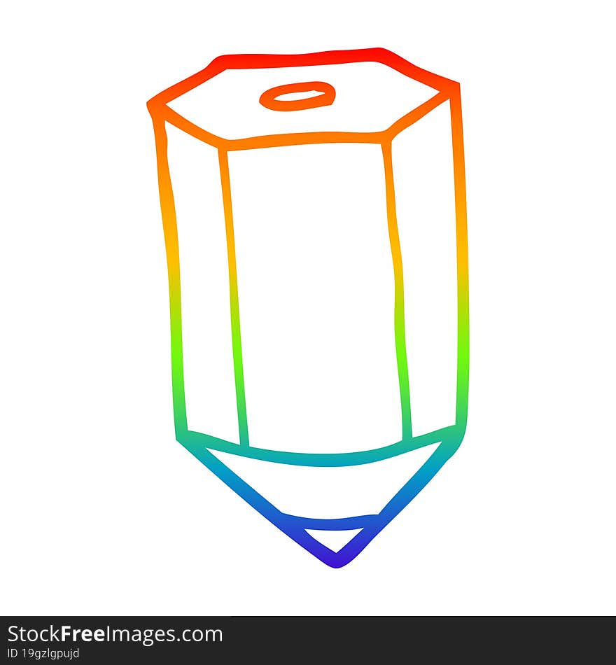 rainbow gradient line drawing of a cartoon colored pencil