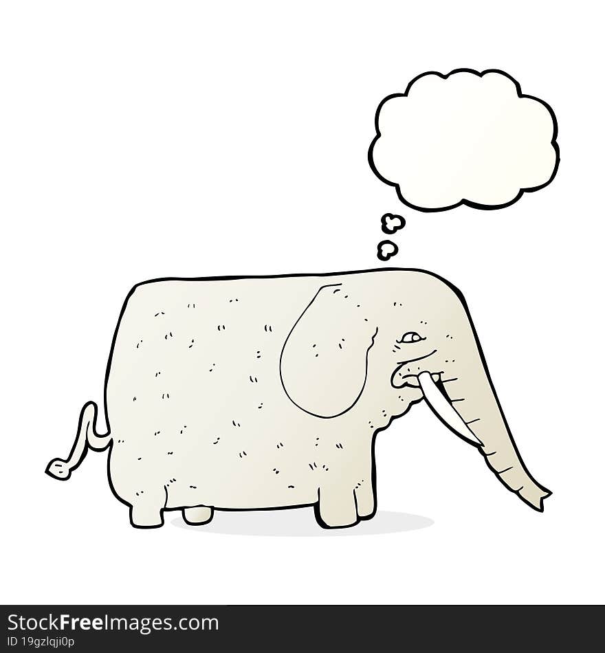 Cartoon Big Elephant With Thought Bubble