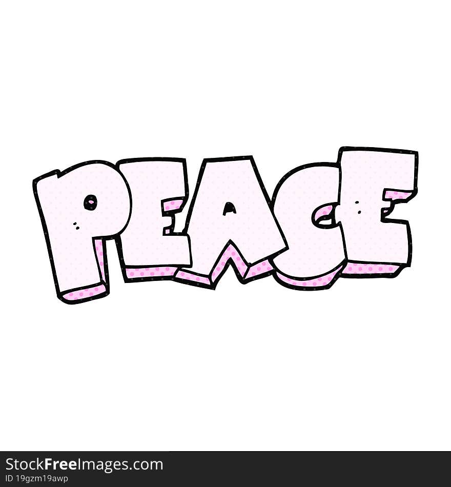 freehand drawn cartoon word peace