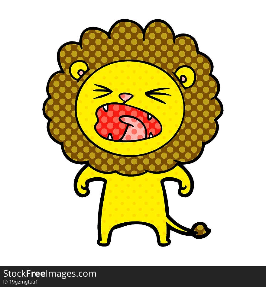 cartoon angry lion. cartoon angry lion