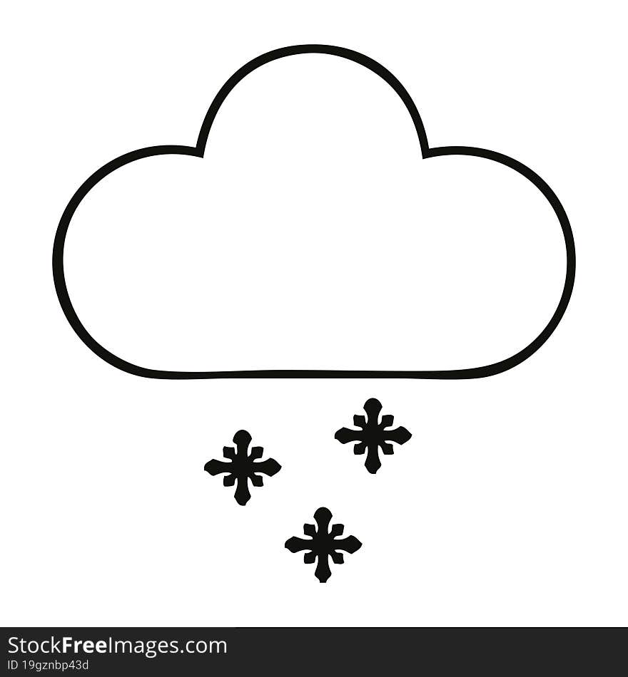 line drawing cartoon storm snow cloud