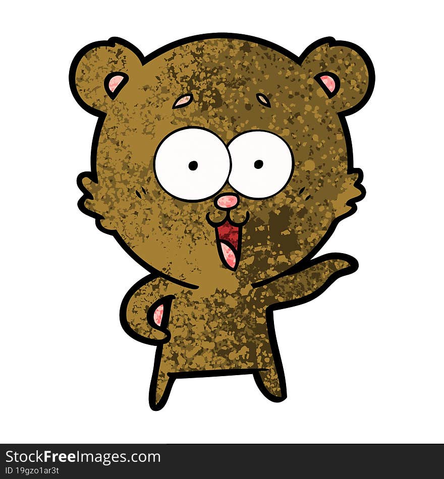 laughing teddy  bear cartoon. laughing teddy  bear cartoon