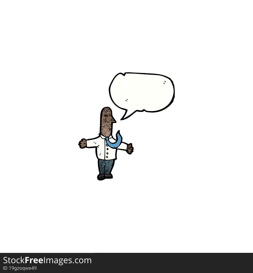 cartoon businessman with speech bubble