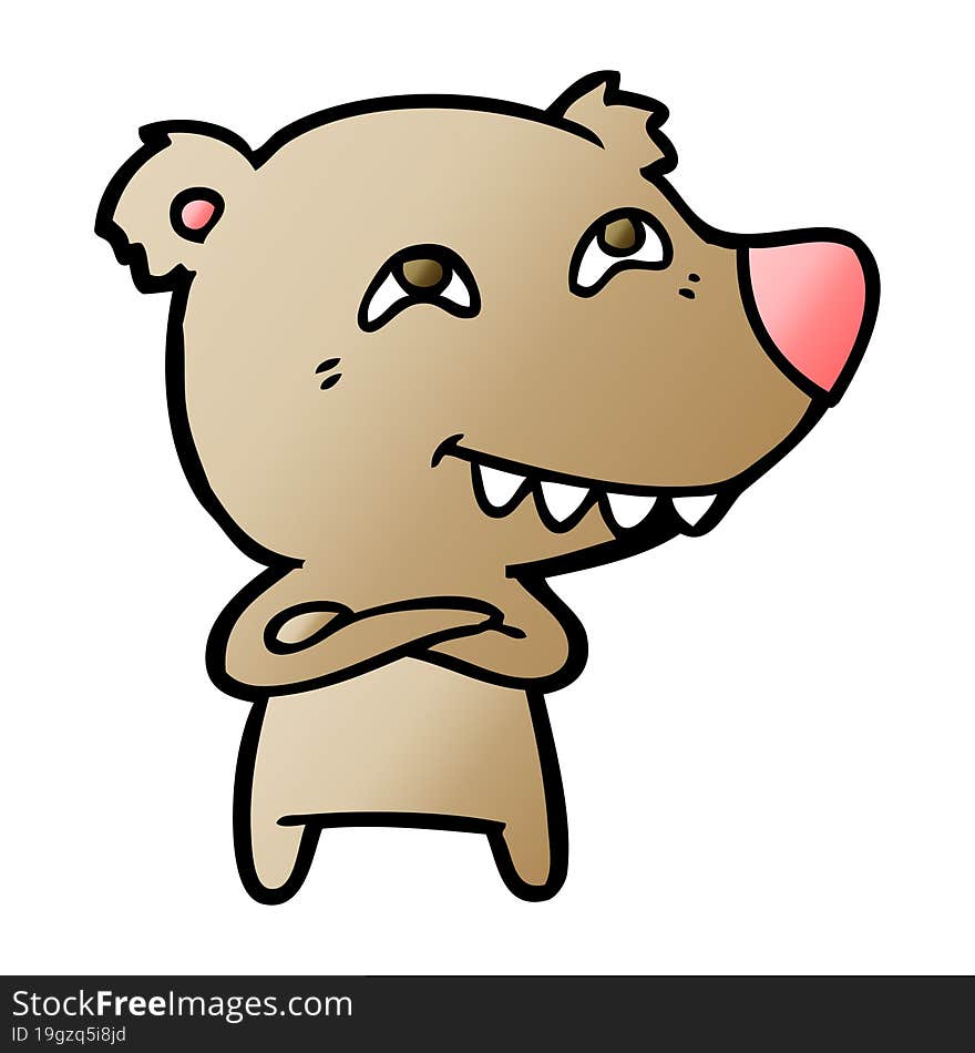 cartoon bear showing teeth. cartoon bear showing teeth