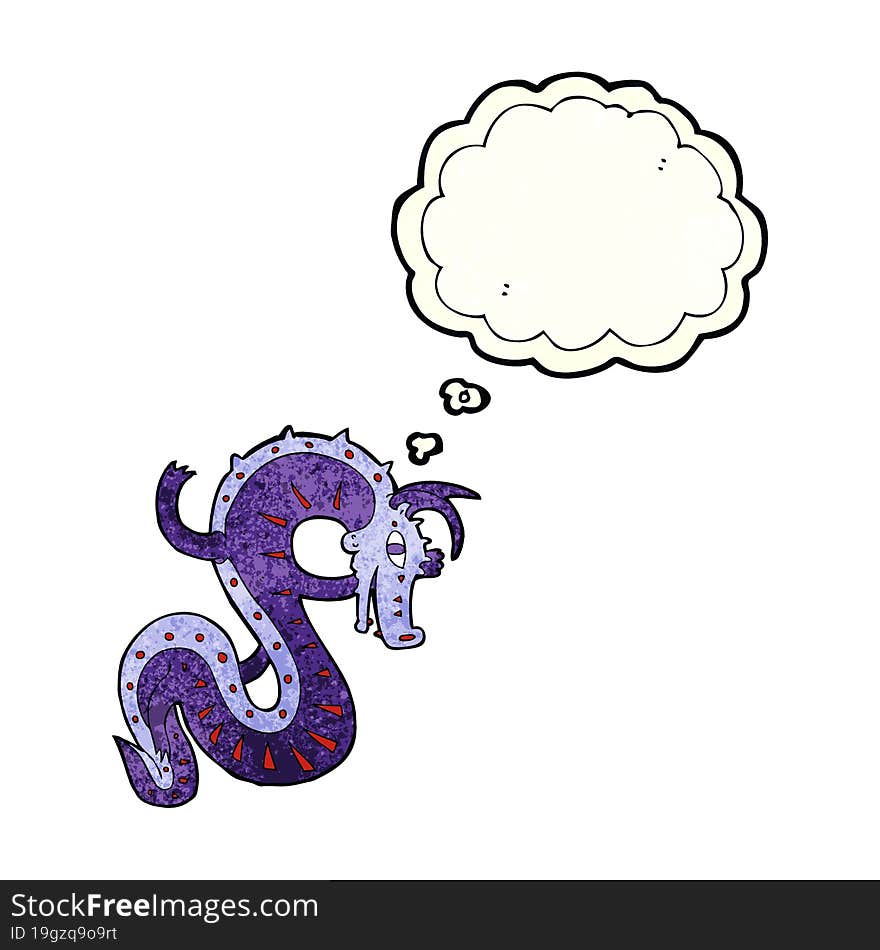 saxon dragon cartoon with thought bubble