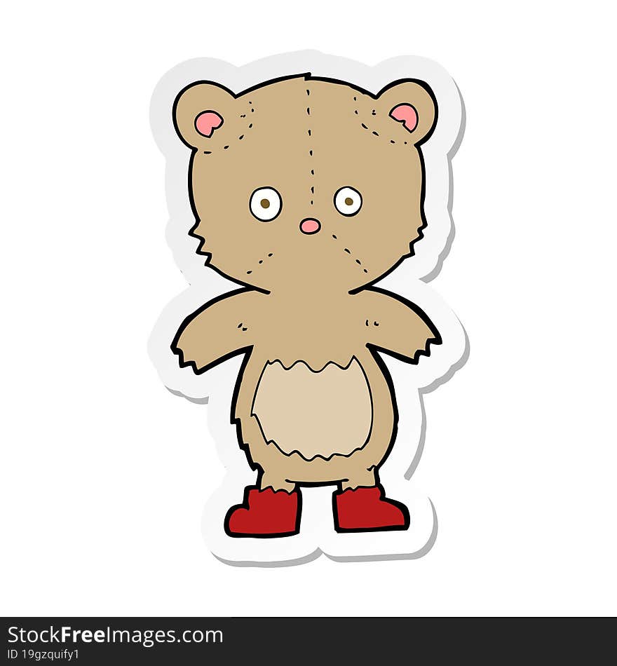 sticker of a cartoon teddy bear