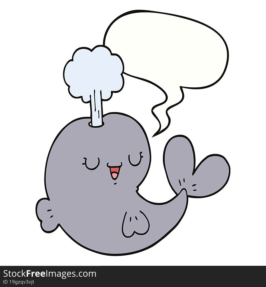 cartoon whale with speech bubble. cartoon whale with speech bubble