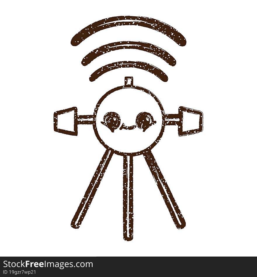 Satellite Charcoal Drawing
