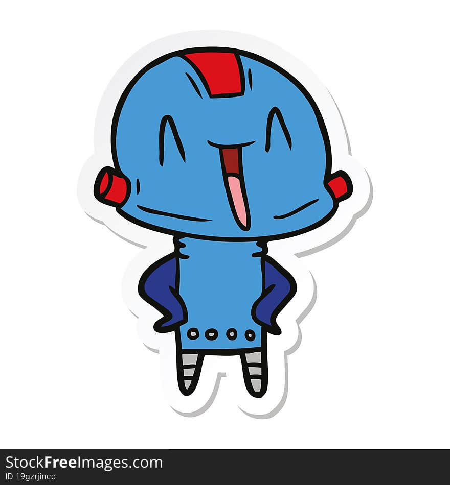 sticker of a cartoon robot