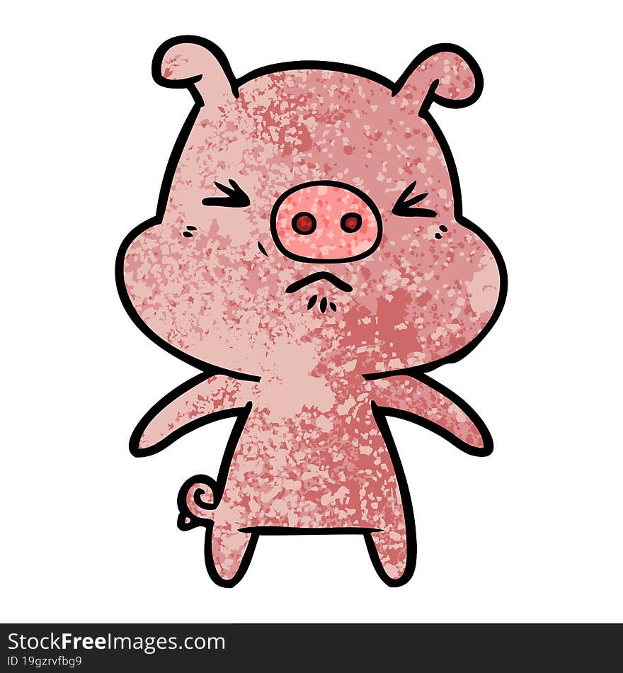 cartoon angry pig. cartoon angry pig