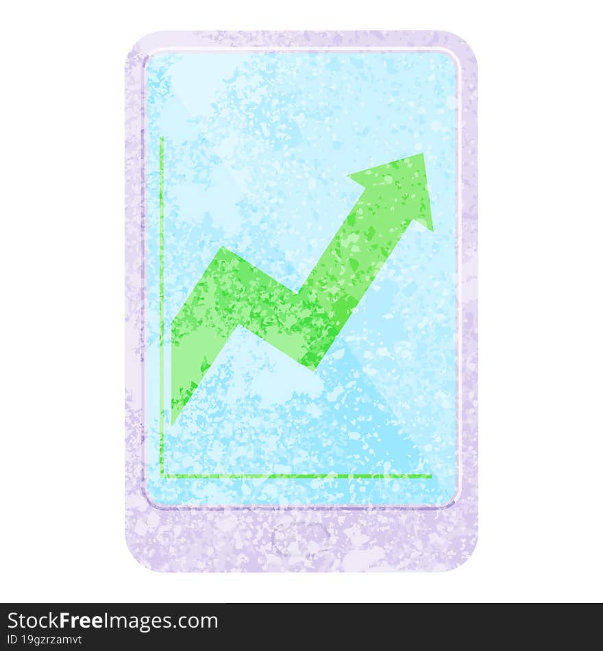 electronic tablet showing business performance graphic vector illustration icon. electronic tablet showing business performance graphic vector illustration icon