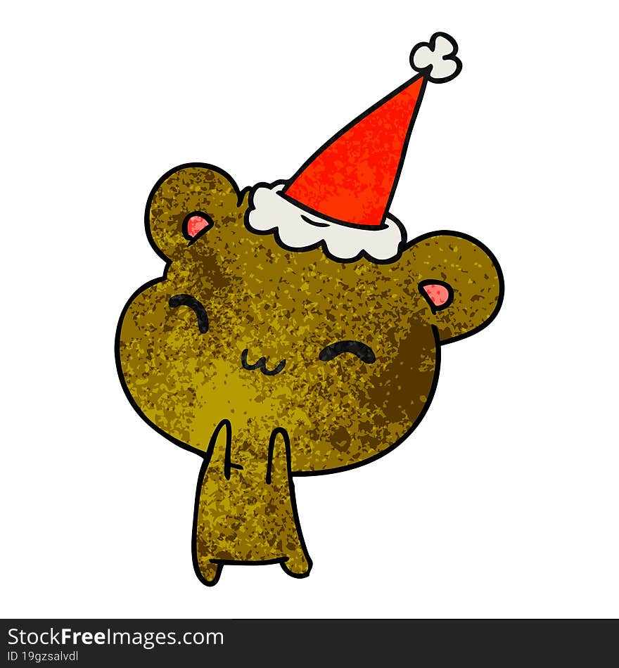 christmas textured cartoon of kawaii bear