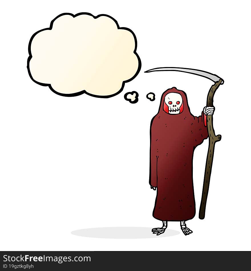 death cartoon with thought bubble