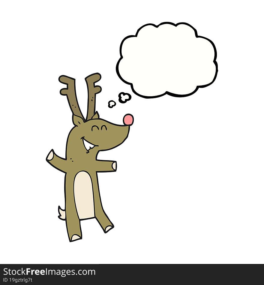 Thought Bubble Cartoon Reindeer