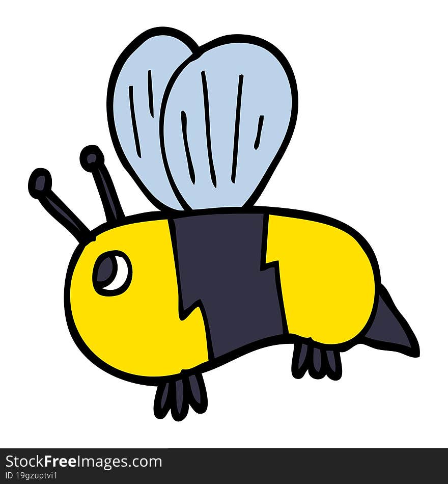 cartoon doodle fat bee