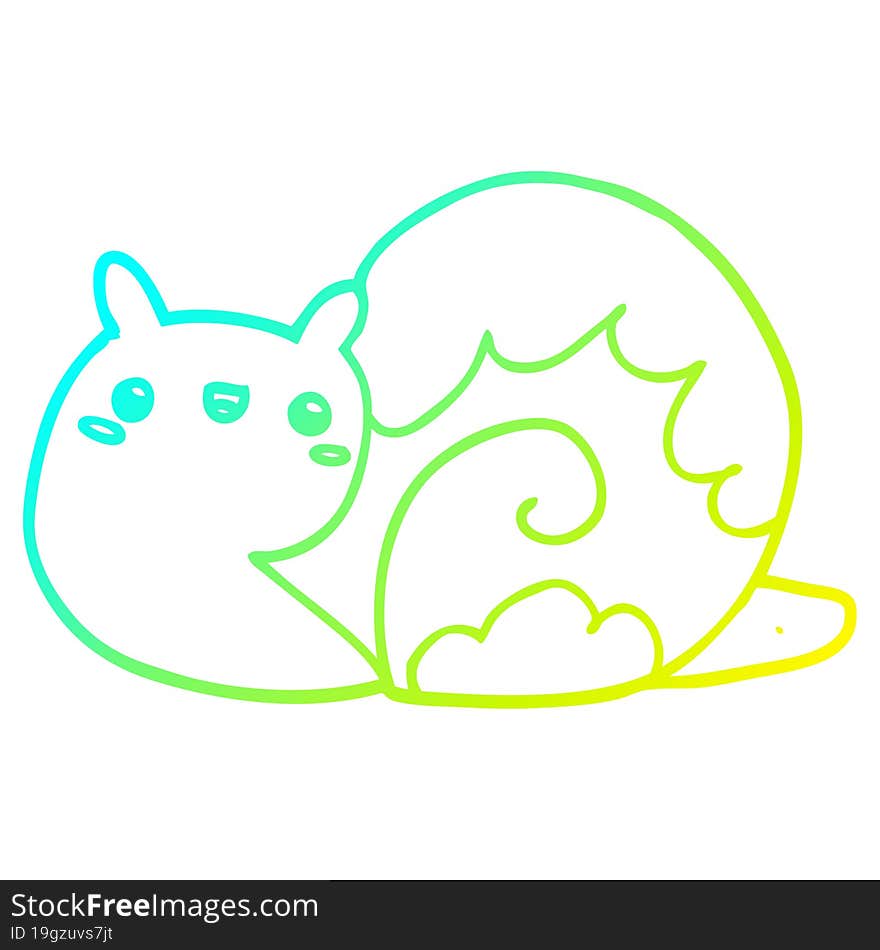 cold gradient line drawing cute cartoon snail