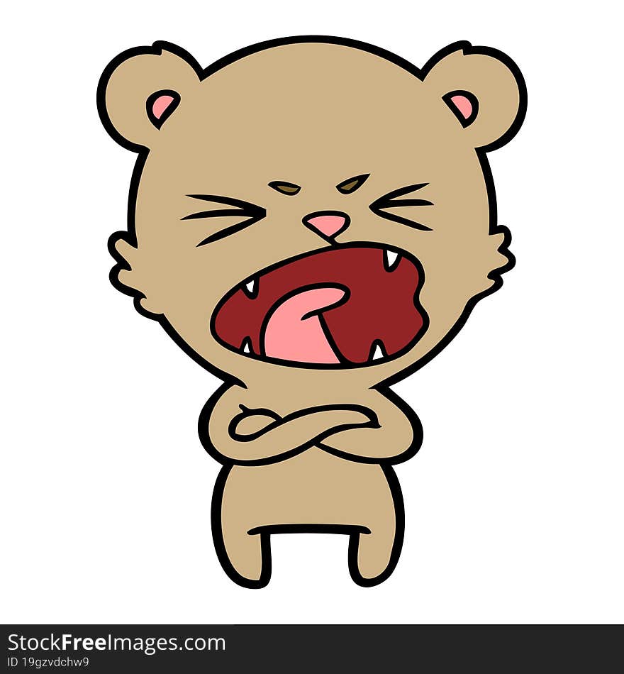 angry cartoon bear shouting. angry cartoon bear shouting