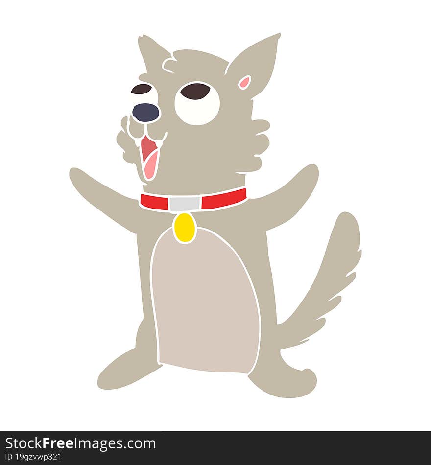 flat color style cartoon dog