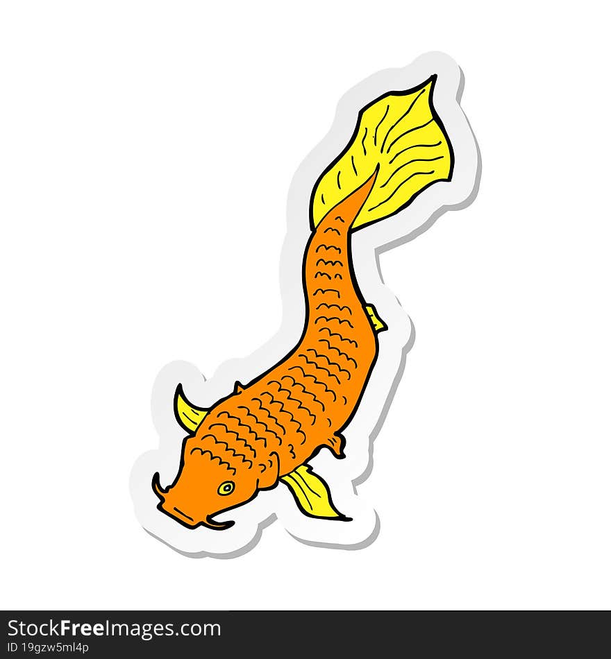 Sticker Of A Cartoon Fish