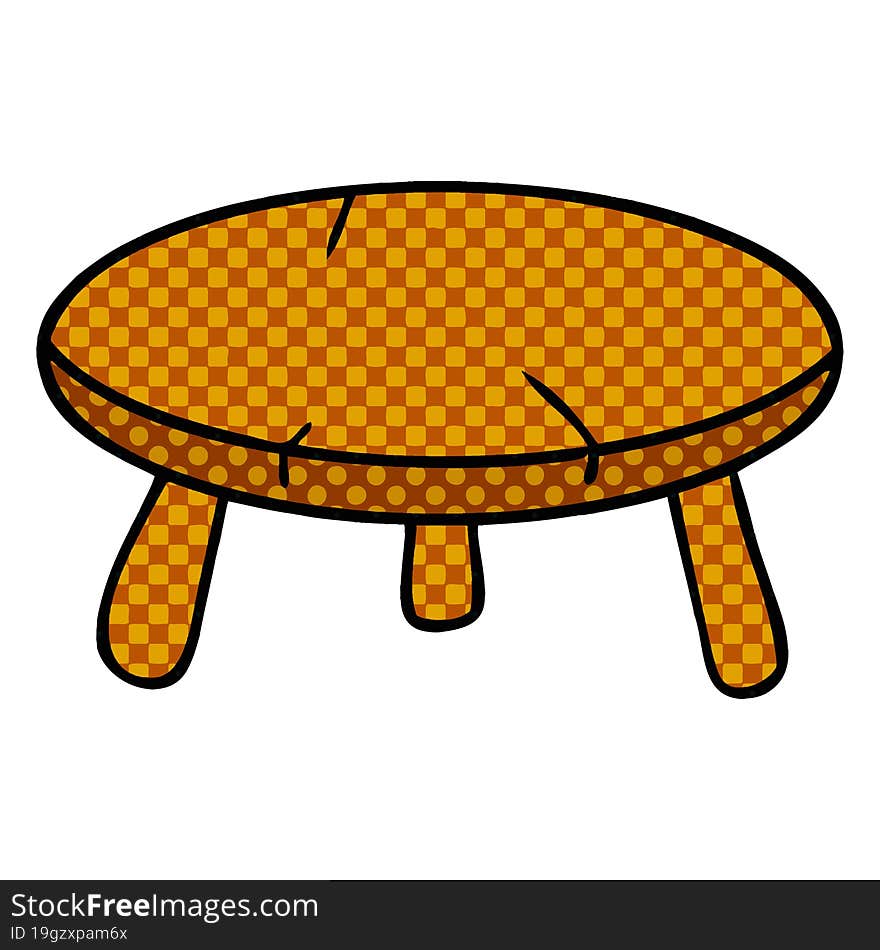 Cartoon Doodle Of A Wooden Stool