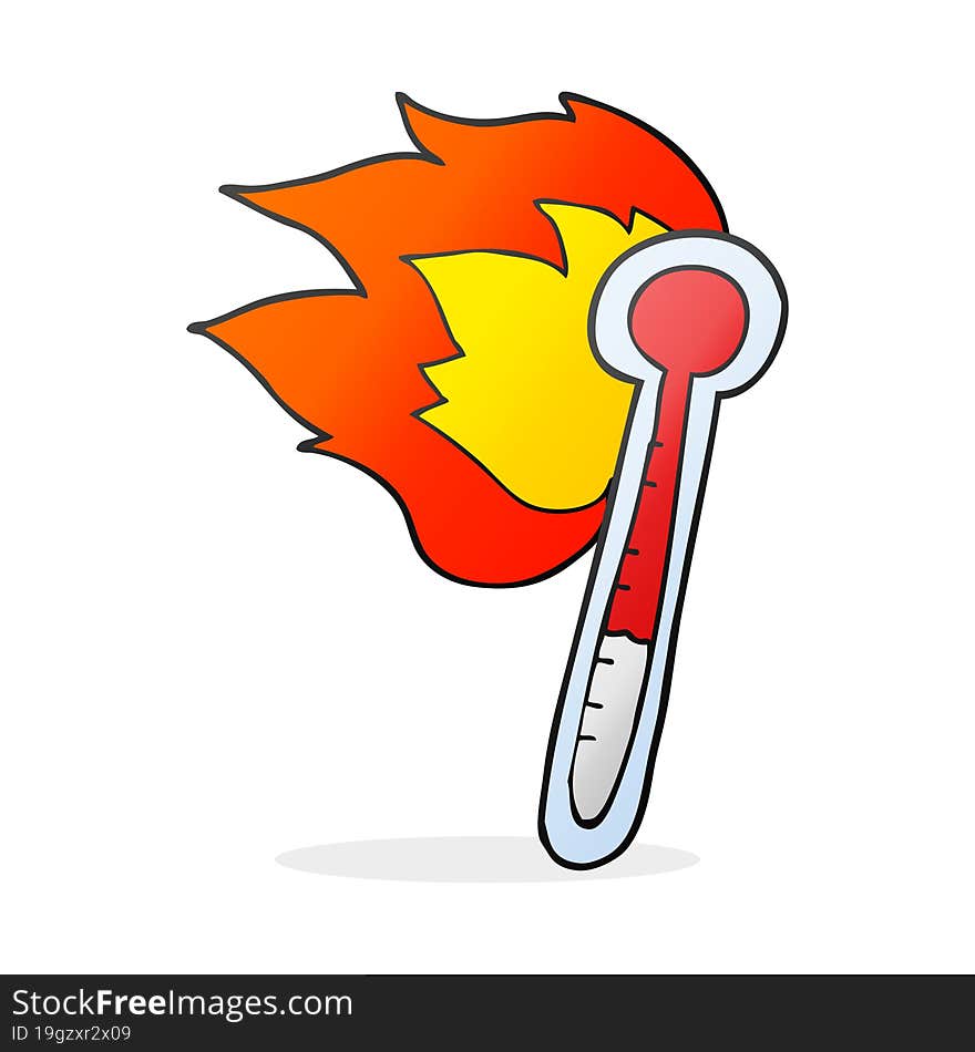 Cartoon Temperature Gauge Getting Too Hot