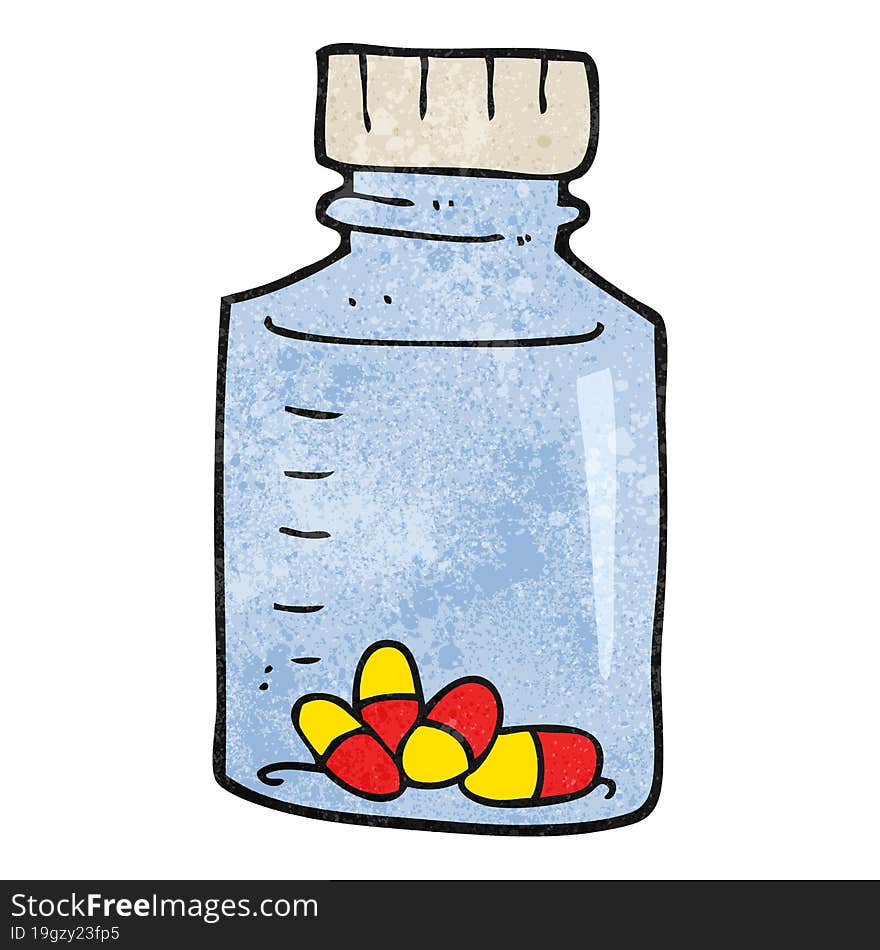 Textured Cartoon Jar Of Pills