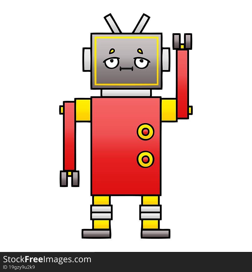 Gradient Shaded Cartoon Robot