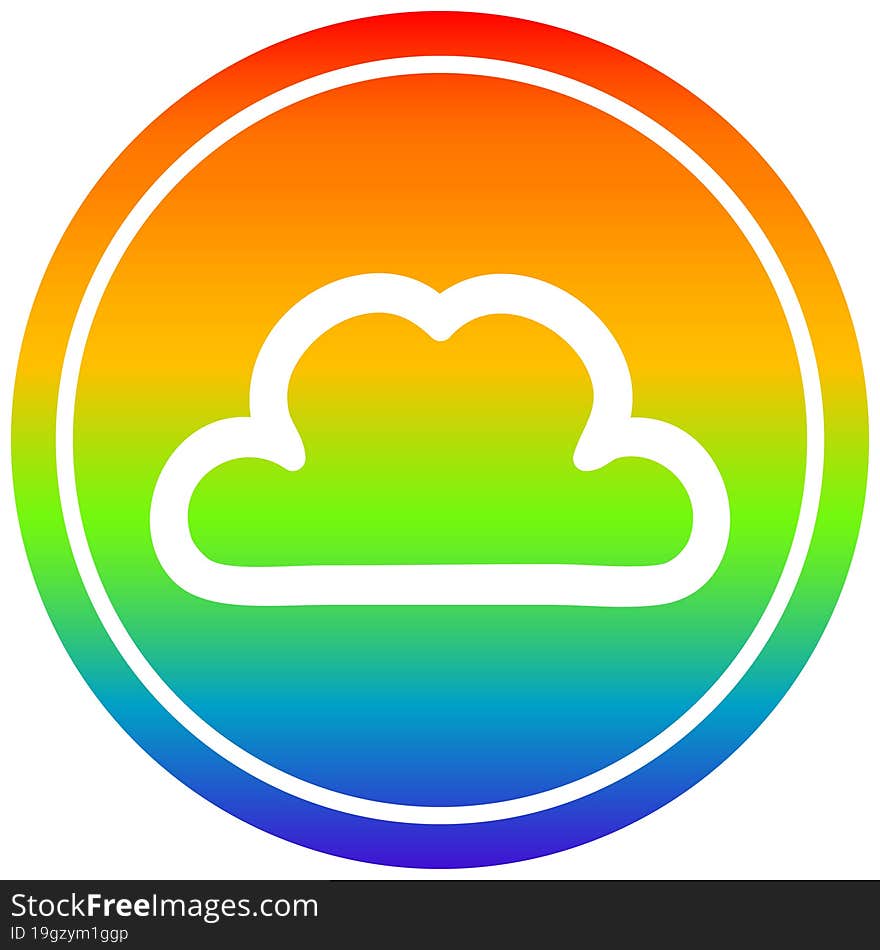 simple cloud circular in rainbow spectrum