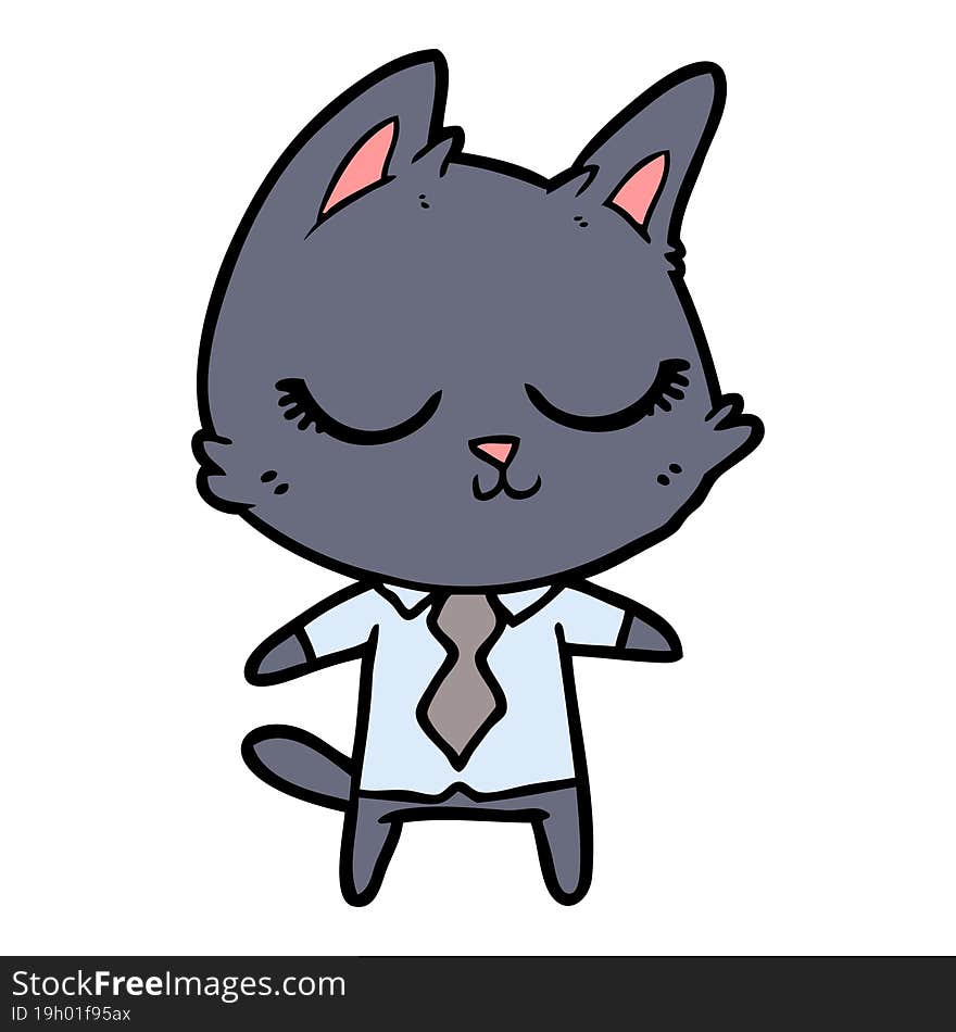 calm cartoon cat. calm cartoon cat