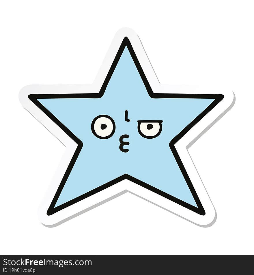 Sticker Of A Cute Cartoon Star Fish